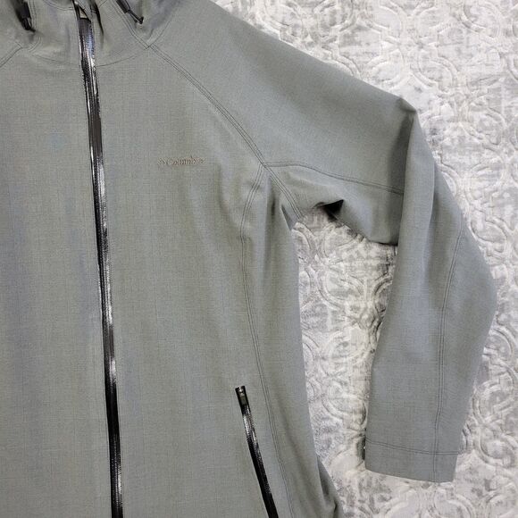 Columbia Jacket Women's XL Gray Hood Omni Heat Dusk 2 Dawk Rain Wind Long Warm - Picture 5 of 14